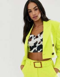 ASOS DESIGN lime cropped suit blazer   ASOS at Asos